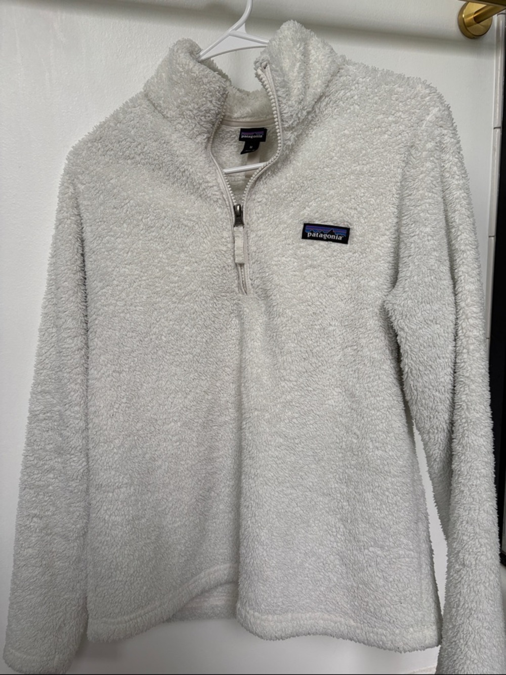 Patagonia Off-White Sherpa Half-Zip Fleece Pullover Medium